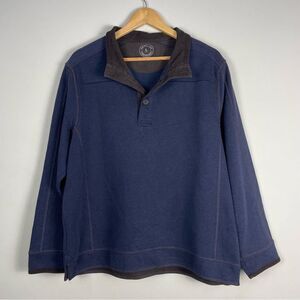 Carbon2 Cobalt Mock Neck Long Sleeve Corduroy Neckline Pullover Sweater Sz Large